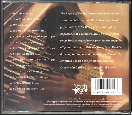 DAVID OSBORNE - David Osborne Tribute To Frank Sinatra NEW CD Solo Piano