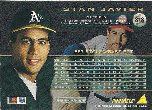 1994 Pinnacle #313 Stan Javier