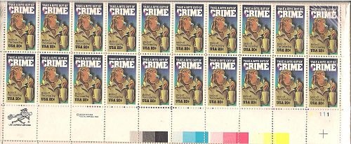 1984 Take a Bite Out of Crime 20 cent stamps