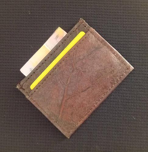 ECO SMART SLIM WALLET BROWN VEGAN LEAF LEATHER CASUAL TRAVEL CARD HOLDER