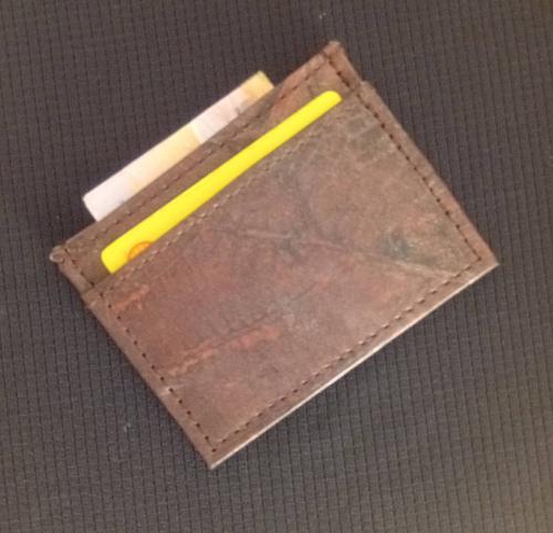 ECO SMART SLIM WALLET BROWN VEGAN LEAF LEATHER CASUAL TRAVEL CARD HOLDER