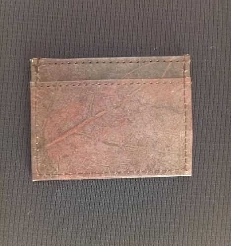 ECO SMART SLIM WALLET BROWN VEGAN LEAF LEATHER CASUAL TRAVEL CARD HOLDER