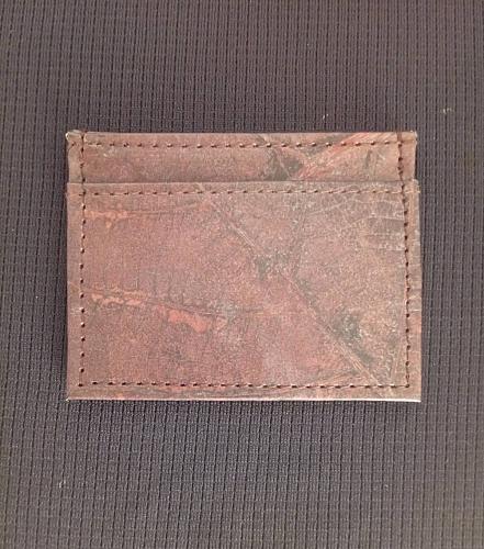ECO SMART SLIM WALLET BROWN VEGAN LEAF LEATHER CASUAL TRAVEL CARD HOLDER