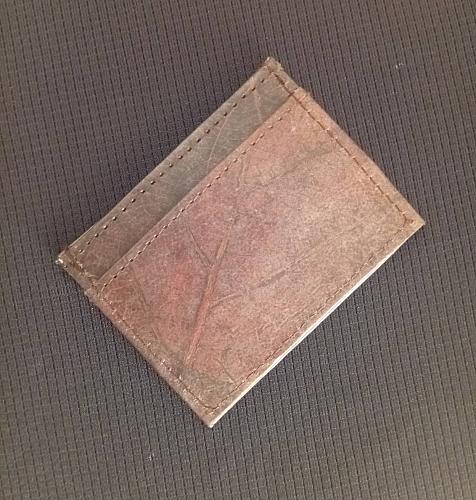 ECO SMART SLIM WALLET BROWN VEGAN LEAF LEATHER CASUAL TRAVEL CARD HOLDER