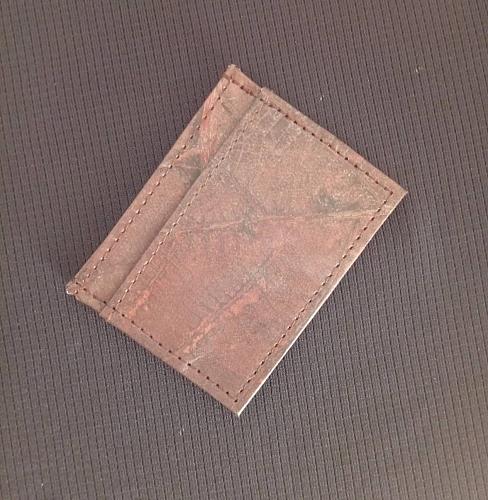 ECO SMART SLIM WALLET BROWN VEGAN LEAF LEATHER CASUAL TRAVEL CARD HOLDER