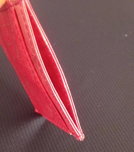 VINTAGE RED SMART SLIM WALLET VEGAN REAL LEAF LEATHER BUSINESS CARD WALLET HOLDER