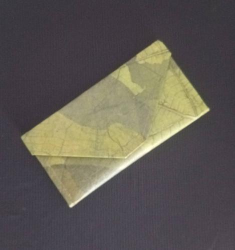 UNIQUE ECO-FRIENDLY ENVELOP WALLET UNISEX VEGAN LEATHER REAL LEAF LEATHER WALLET
