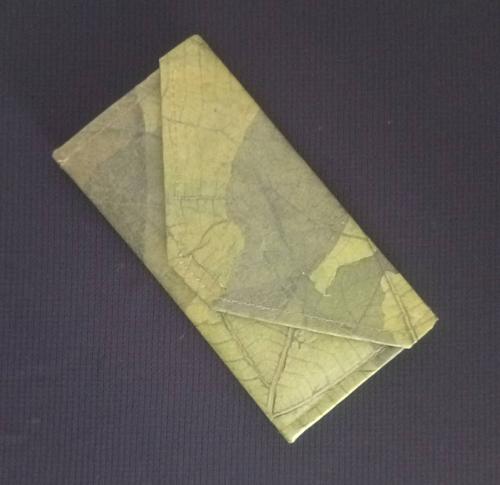 UNIQUE ECO-FRIENDLY ENVELOP WALLET UNISEX VEGAN LEATHER REAL LEAF LEATHER WALLET