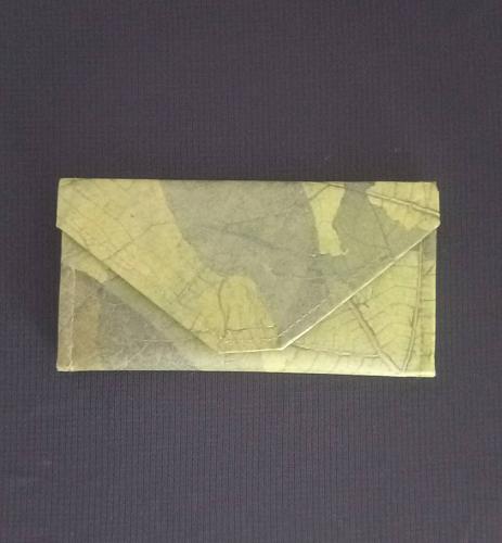 UNIQUE ECO-FRIENDLY ENVELOP WALLET UNISEX VEGAN LEATHER REAL LEAF LEATHER WALLET