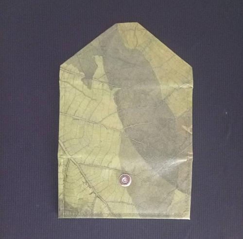 UNIQUE ECO-FRIENDLY ENVELOP WALLET UNISEX VEGAN LEATHER REAL LEAF LEATHER WALLET