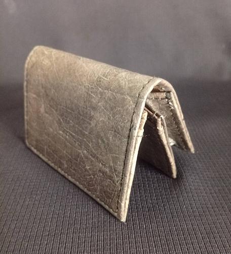 MAGNET NAME CARD WALLET BLACK LEAF LEATHER FOLDABLE NAME CARD HOLDER