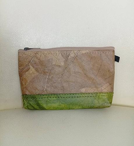 MULTIPURPOSE TRAVEL AMENITY KIT LEAF LEATHER STATIONARY CASE TRAVEL CASE HNADICRAFT