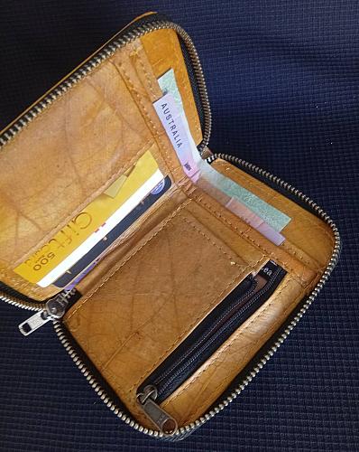 SMALL SMART ZIP-AROUND ORGANIZAER WALLET LEAF LEATHER POCKET SLOT WALLET HANDICRAFT