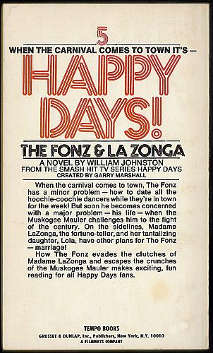 HAPPY DAYS 5 - THE FONZ & LA ZONGA Paperback Book