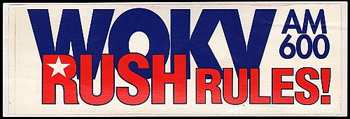 RUSH LIMBAUGH Bumper Sticker WOKV AM 600 Jacksonville Florida DECAL