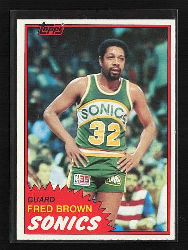 nrmt-vintage 1981-82 topps basketball #43 fred brown-sonics-nba