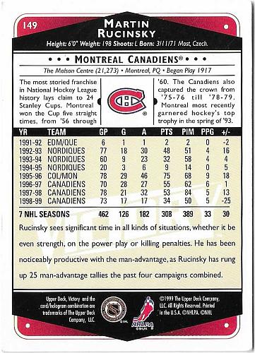 Martin Rucinsky - Montreal Canadiens - Upper Deck Victory
