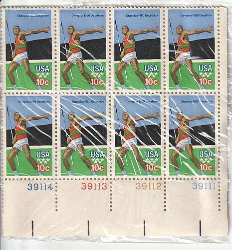 1979 Olympics 1980 Decathlon (8) 10 cent stamps