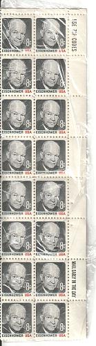 1971 Dwight Eisenhower (16) 8 cent stamps
