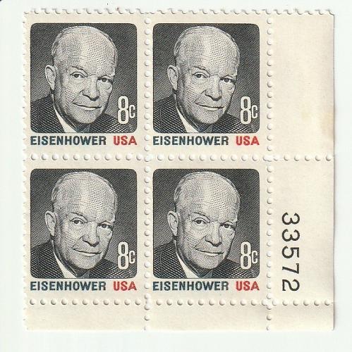 1971 Dwight Eisenhower (4) 8 cent stamps
