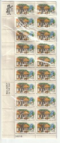 1977 First Civil Settlement 13 cent stamps