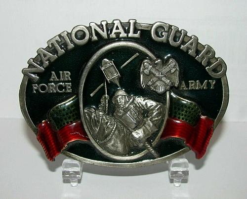 used-vintage 1982 bergamot brassworks- u.s. national guard belt buckle-made in usa!