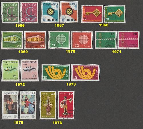 Germany: Europa/CEPT - 10 complete sets - Used