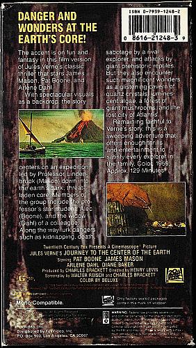 Jules Verne's JOURNEY TO THE CENTER OF THE EARTH Pat Boone USED VHS Video