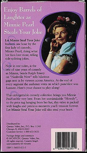 THE BEST OF MINNIE PEARL With Ralph Emery USED VHS Video