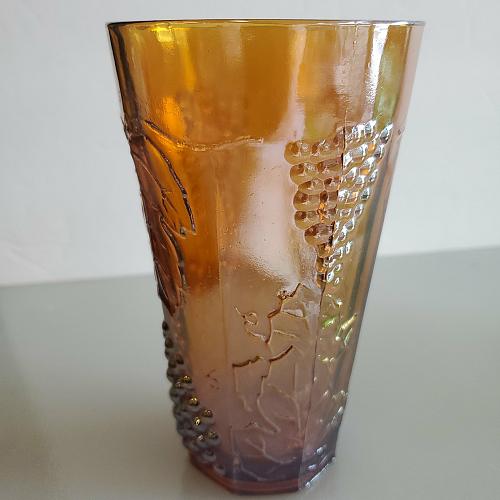 Carnival Indina tumbler Amber grapes glass