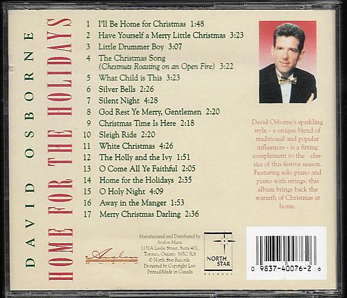 DAVID OSBORNE Home For The Holidays SIGNED Christmas Piano USED CD