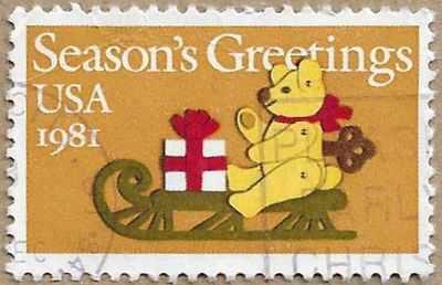 Felt Bear on Sleigh - 17443