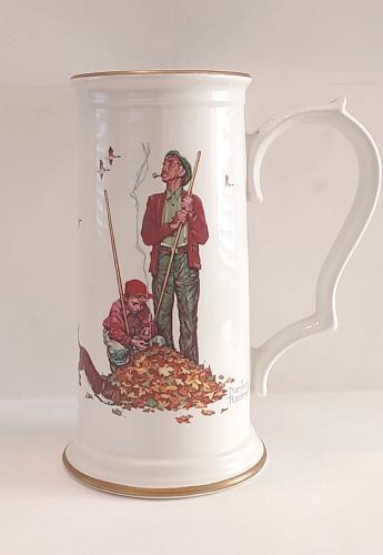 Norman Rockwell Stein Mug "Pensive Pals" From the Famous Four Seasons Series For 1948