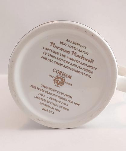Norman Rockwell Stein Mug "Pensive Pals" From the Famous Four Seasons Series For 1948
