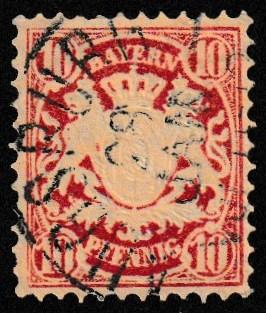German State Bavaria Used Scott #50 Catalog Value $.65