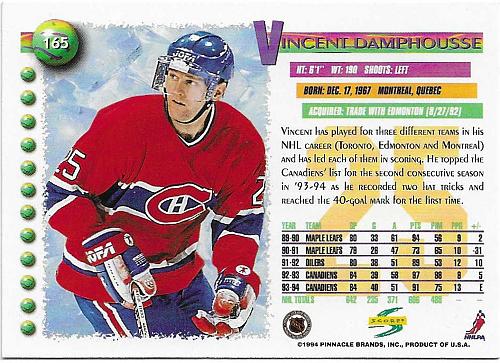 Vincent Damphousse - Montreal Canadiens - Score