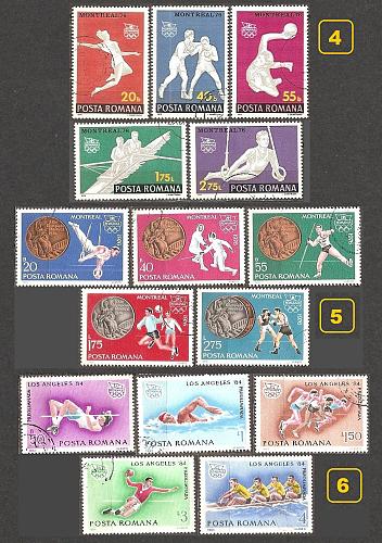 Sports Topical Collection: 6 short sets, 31 all different stamps, CTO - 2 scans