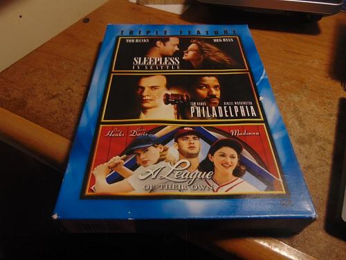 used-3 dvd set-tom hanks-triple feature-columbia-philadelphia-a league of their own