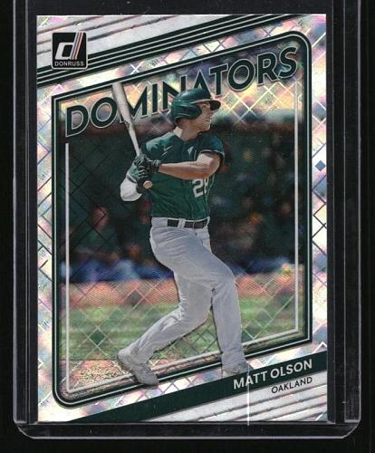 mt 2022 donruss baseball dominators insert #d6 matt olson-a`s-diamond parallel-braves