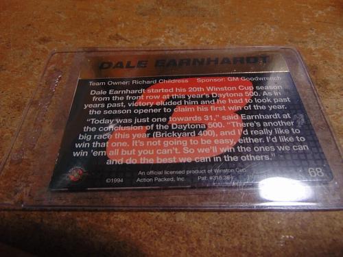 nrmt 1994 action packed racing #68 dale earnhardt sr. nascar hof