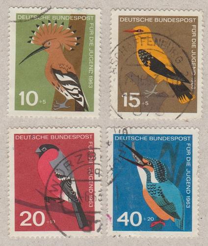 [GEB388] GERMANY Birds/Child Welfare Semipostals Used Complete Set (1963)