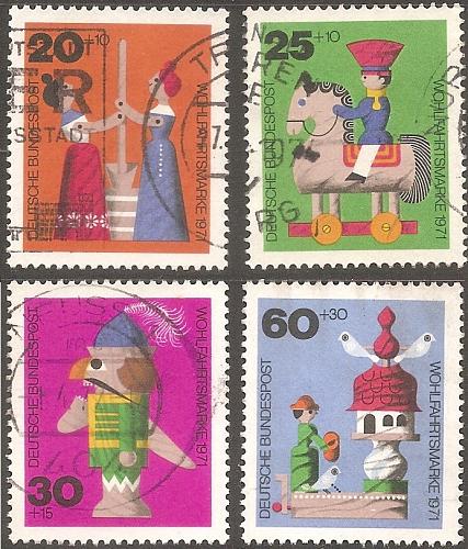 [GEB388] GERMANY Wooden Toys/Child Welfare Semipostals Used Complete Set (1971)