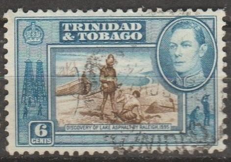 [TT0055] TRINIDAD & TOBAGO Discovery of Lake Asphalt, Used (1938-1941)