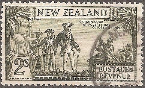[NZ0215] NEW ZEALAND Captain Cook at Poverty Bay, Used (1936-1941)