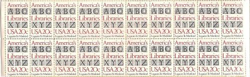 1982 America's Libraries 20 cent stamps