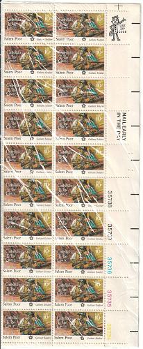 1975 Contributors To The Cause Salem Poor 10 cent stamps