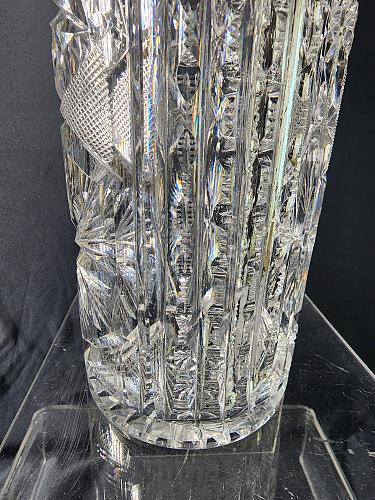 Hand Cut Glass ABP handled whiskey Decanter