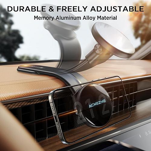 15W Only for iPhone MagSafe Car Mount Charger 360% Adjustable Aluminum Alloy ...
