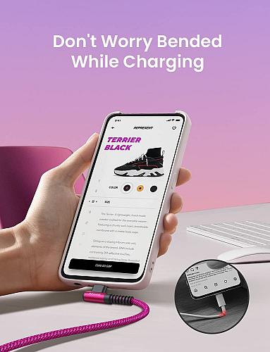 AINOPE USB C Cable 4-Pack 3.1A Type C Charger Fast Charging Right Angle 10/6....