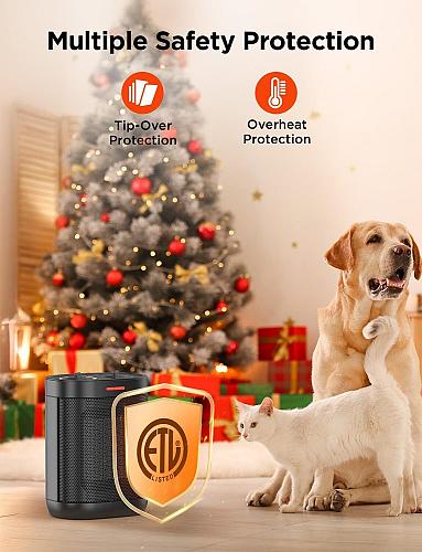 1500W Small Space Heater Electric Heaters for Indoor Use PTC Ceramic Space He...
